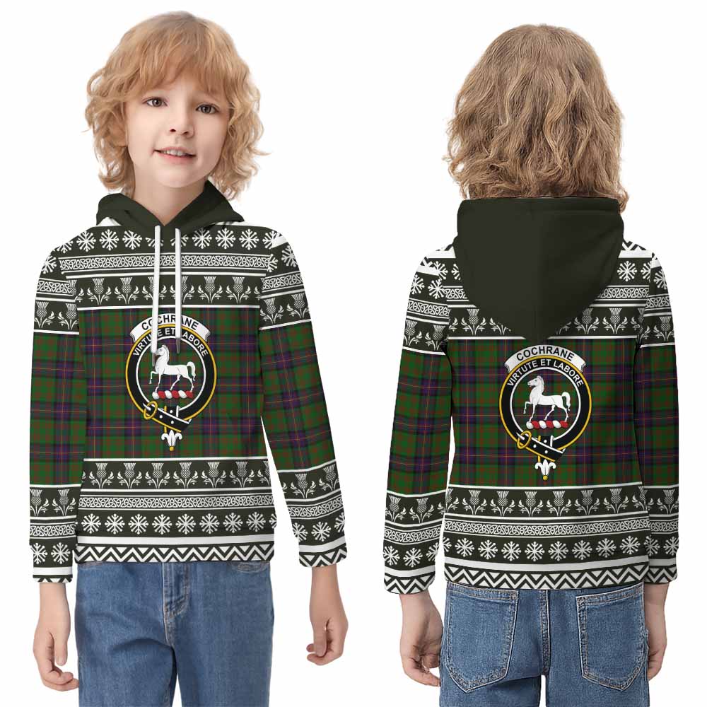 Cochrane Clan Tartan Christmas Kid Hoodie with Family Crest - Tartan Vibes Clothing