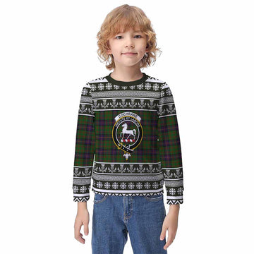 Cochrane Clan Tartan Christmas Kid Ugly Sweatshirt with Family Crest