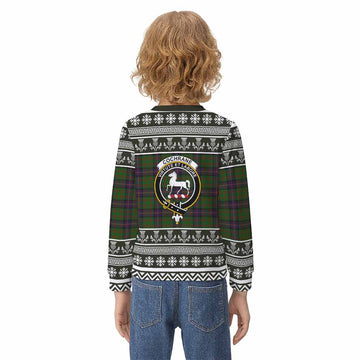 Cochrane Clan Tartan Christmas Kid Ugly Sweatshirt with Family Crest