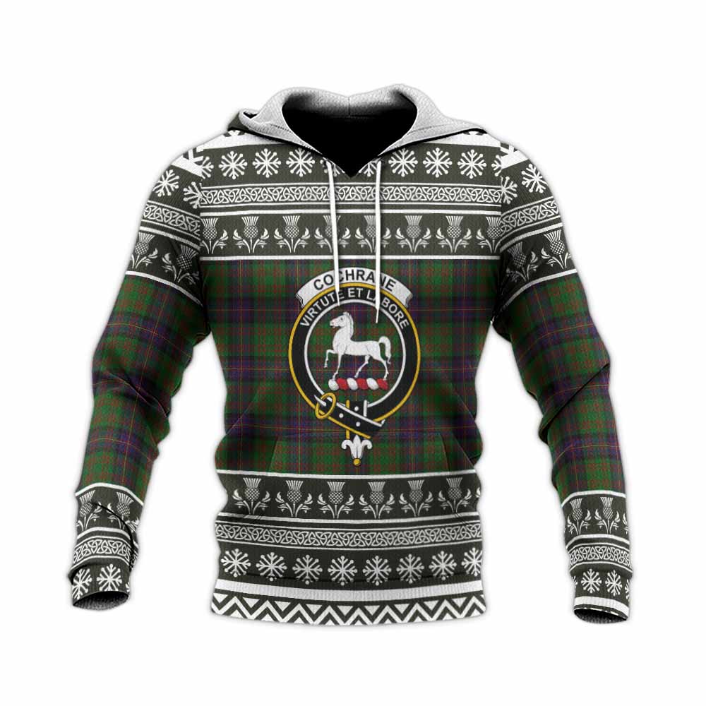 Cochrane Clan Tartan Christmas Knitted Hoodie with Family Crest - Tartan Vibes Clothing
