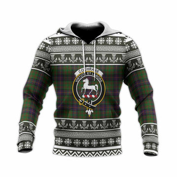 Cochrane Clan Tartan Christmas Knitted Hoodie with Family Crest