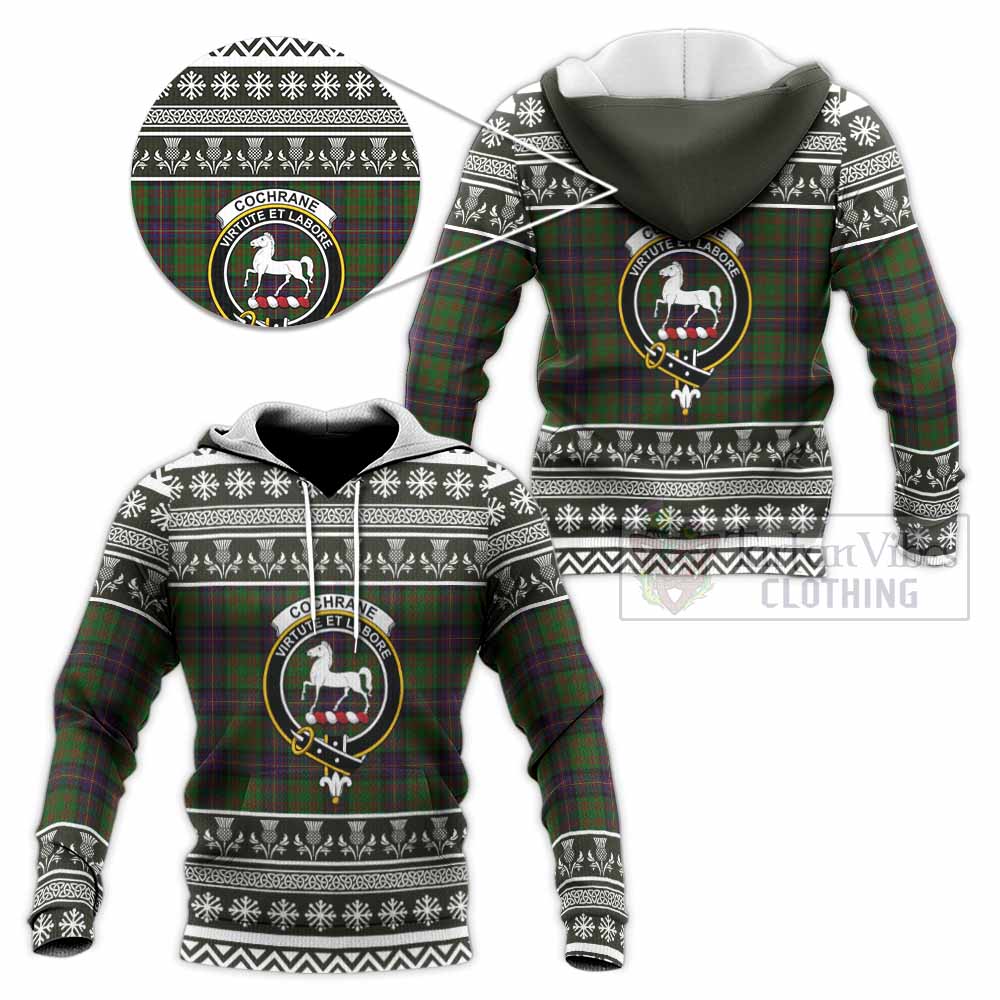Cochrane Clan Tartan Christmas Knitted Hoodie with Family Crest - Tartan Vibes Clothing