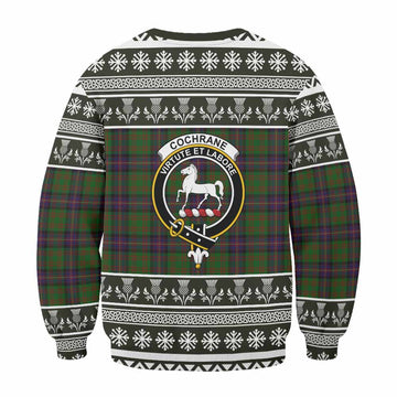 Cochrane Clan Tartan Christmas Sweatshirt with Family Crest