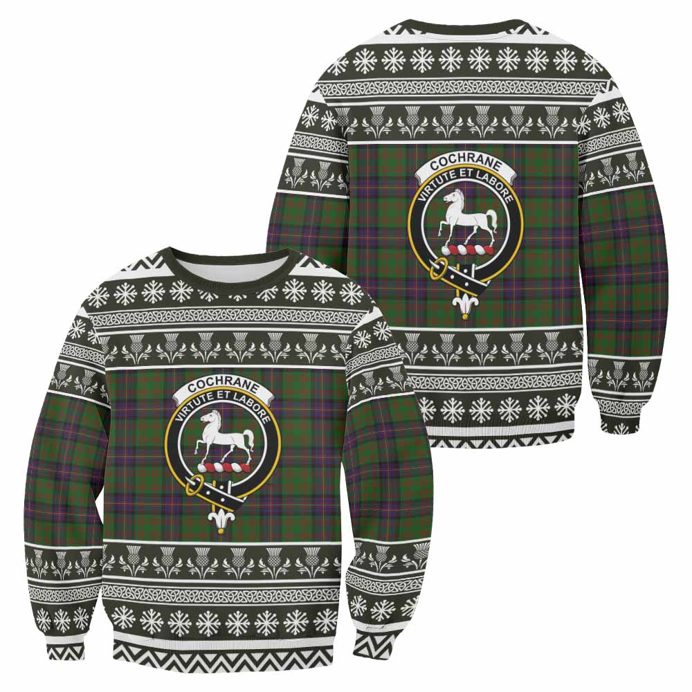 Cochrane Clan Tartan Christmas Sweatshirt with Family Crest - Tartan Vibes Clothing