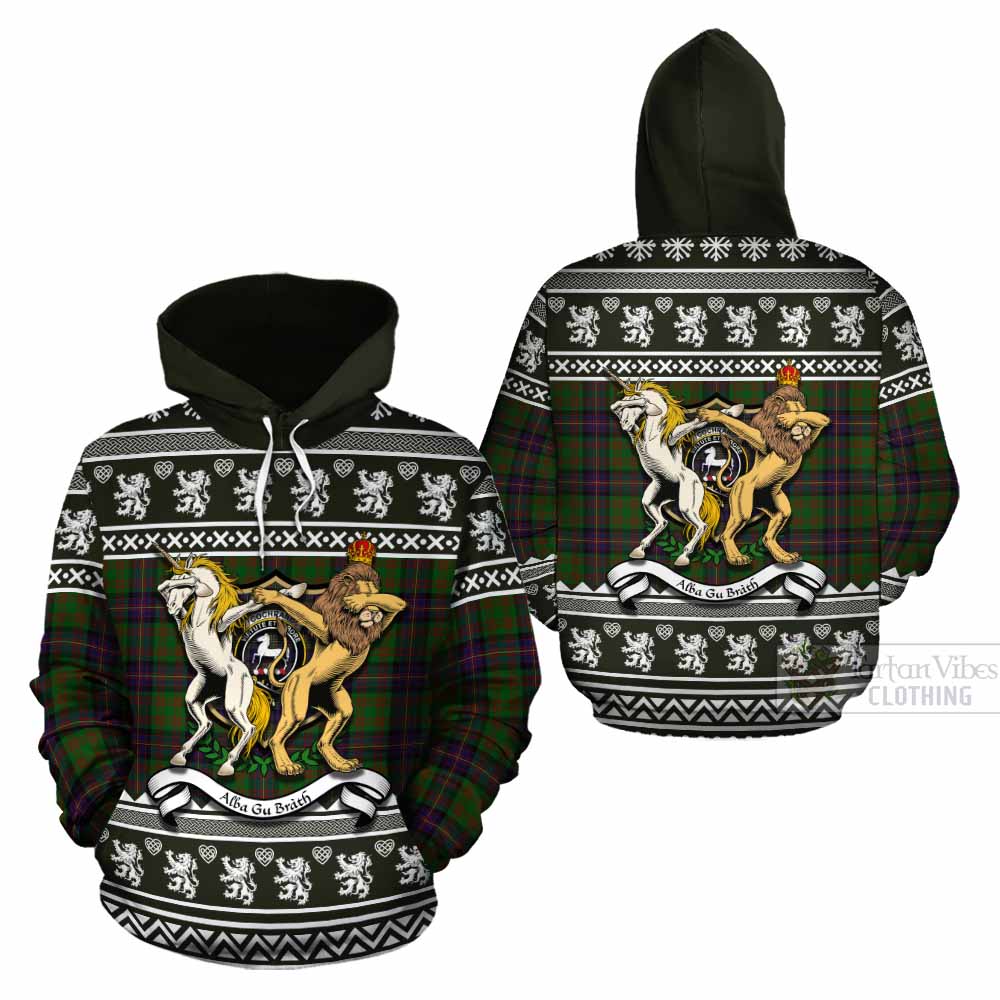 Cochrane Clan Tartan Crest Christmas Cotton Hoodie Coat of Arms Funny Style - Tartan Vibes Clothing