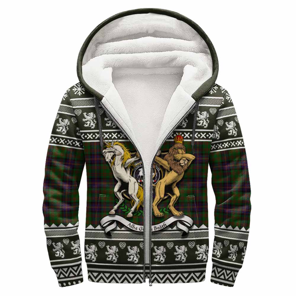 Cochrane Clan Tartan Crest Christmas Fleece Hoodie Coat of Arms Funny Style - Tartan Vibes Clothing