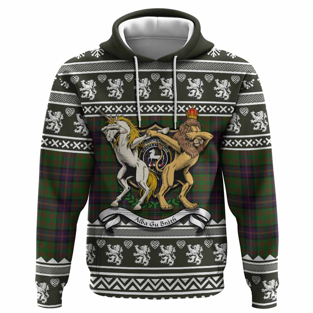 Cochrane Clan Tartan Crest Christmas Hoodie Coat of Arms Funny Style - Tartan Vibes Clothing