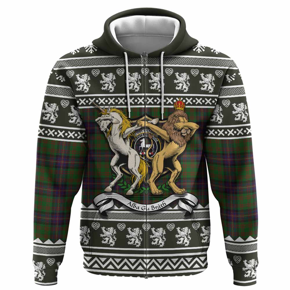 Cochrane Clan Tartan Crest Christmas Hoodie Coat of Arms Funny Style - Tartan Vibes Clothing