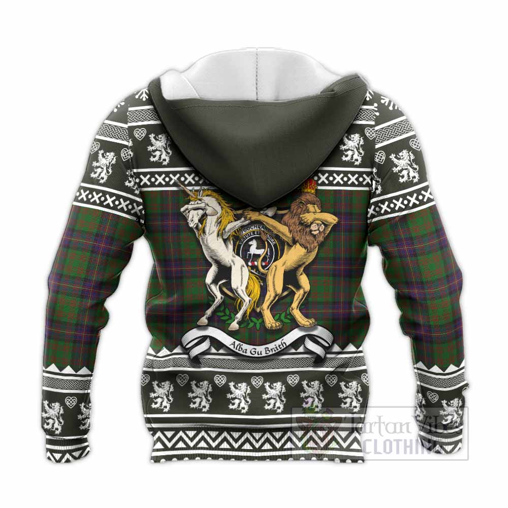 Cochrane Clan Tartan Crest Christmas Knitted Hoodie Coat of Arms Funny Style - Tartan Vibes Clothing