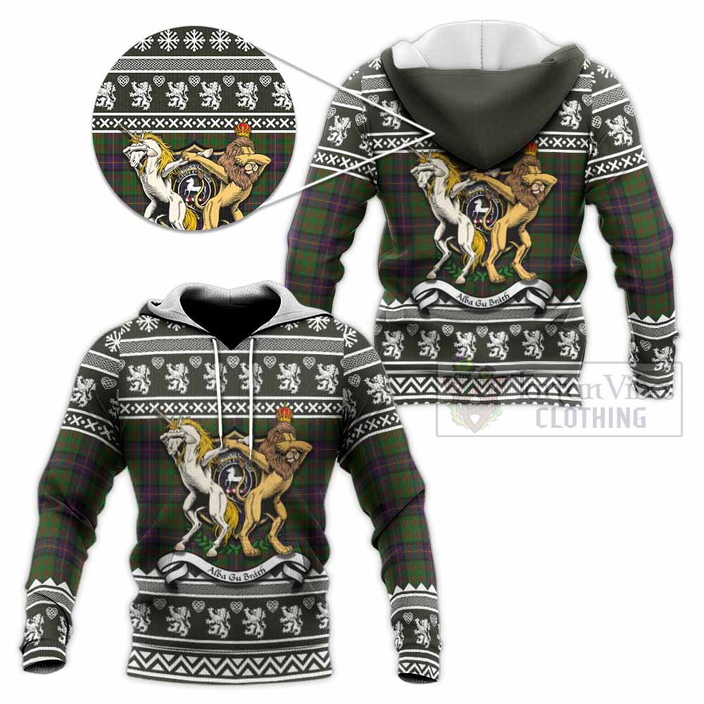 Cochrane Clan Tartan Crest Christmas Knitted Hoodie Coat of Arms Funny Style - Tartan Vibes Clothing