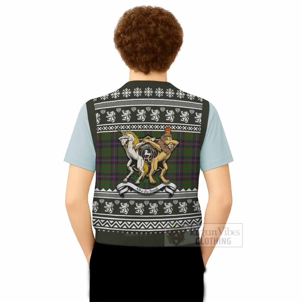 Cochrane Clan Tartan Crest Christmas Knitted V-Neck Vest Coat of Arms Funny Style - Tartan Vibes Clothing