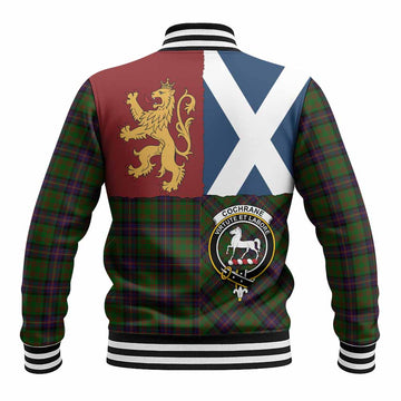 Cochrane Crest Tartan Baseball Jacket with Lion Rampant Saltire Style