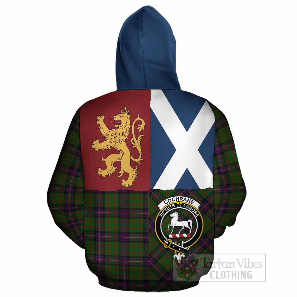 Cochrane Crest Tartan Cotton Hoodie with Lion Rampant Saltire Style - Tartan Vibes Clothing