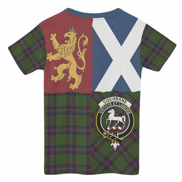 Cochrane Crest Tartan Kid T-shirt with Lion Rampant Saltire Style - Tartan Vibes Clothing