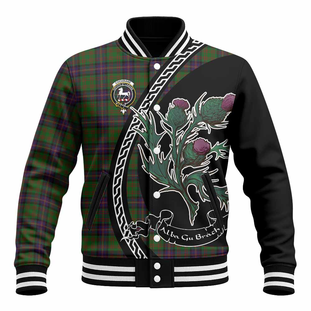Cochrane Family Crest Tartan Baseball Jacket Alba Thistle Inspired - Tartan Vibes Clothing