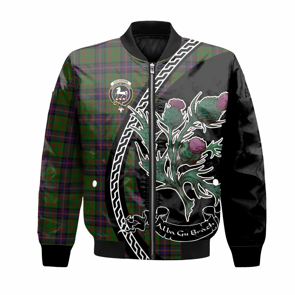 Cochrane Family Crest Tartan Bomber Jacket Alba Thistle Inspired - Tartan Vibes Clothing