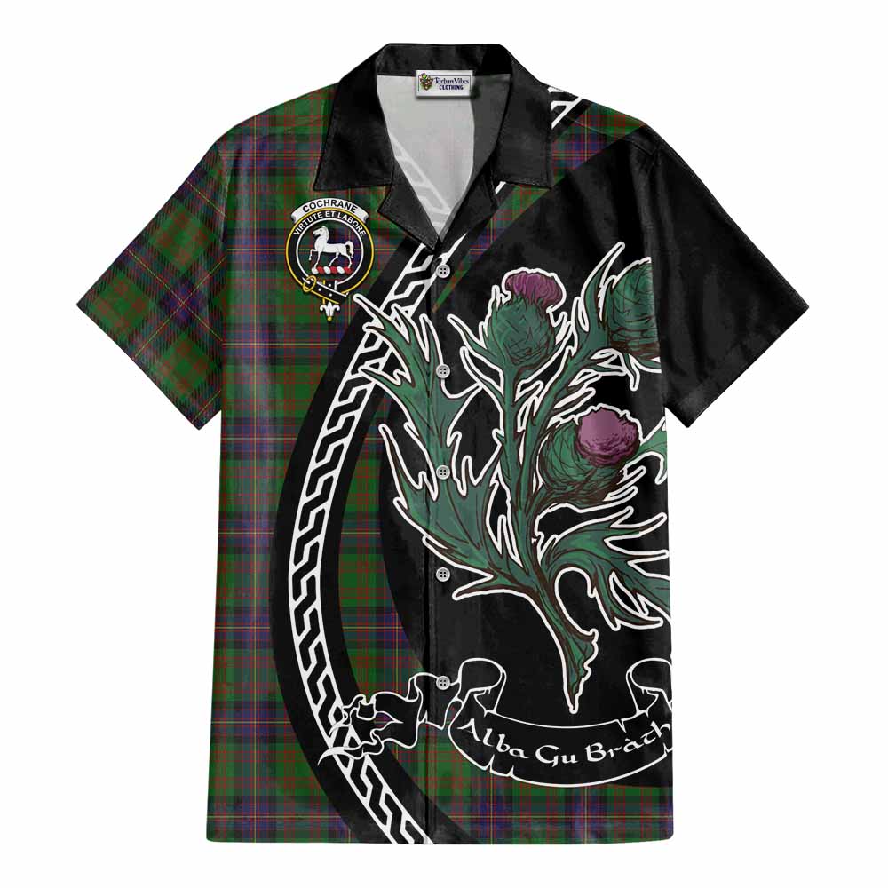 Cochrane Family Crest Tartan Cotton Hawaiian Shirt Alba Thistle Inspired - Tartan Vibes Clothing