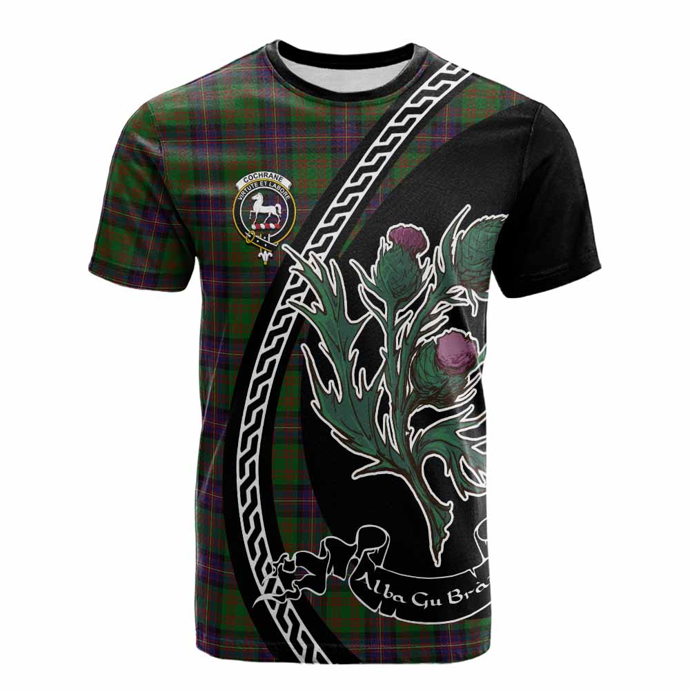 Cochrane Family Crest Tartan Cotton T-shirt Alba Thistle Inspired - Tartan Vibes Clothing