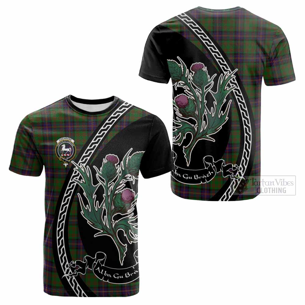 Cochrane Family Crest Tartan Cotton T-shirt Alba Thistle Inspired - Tartan Vibes Clothing