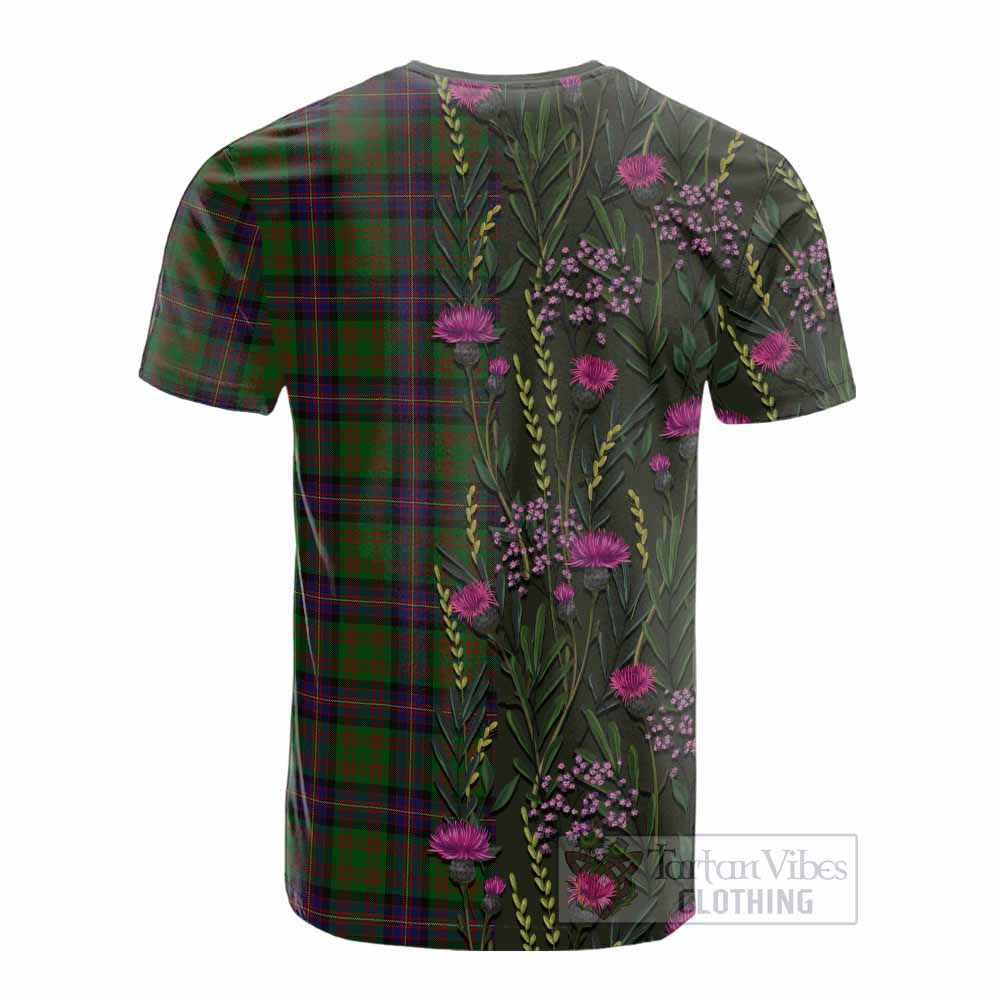 Cochrane Family Crest Tartan Cotton T-shirt Scottish Thistle Flower Pattern Half Style - Tartan Vibes Clothing