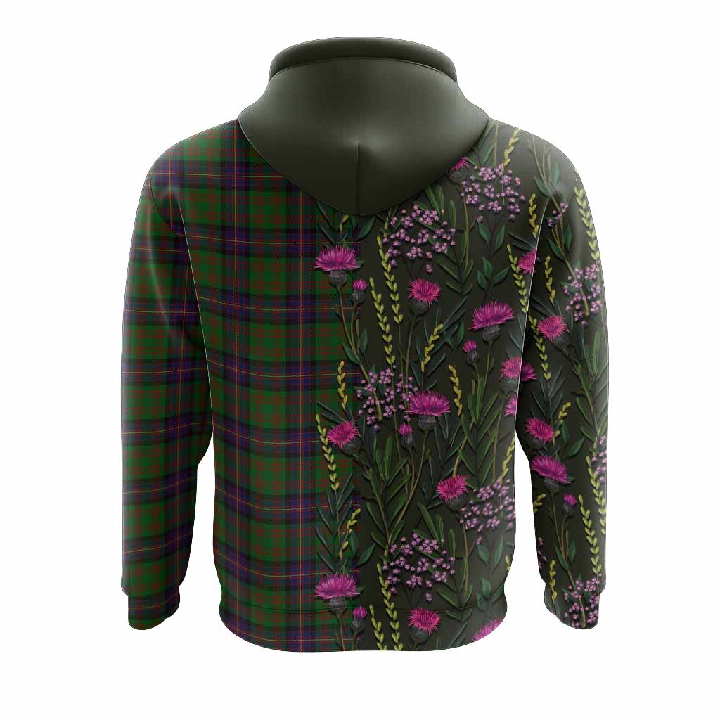 Cochrane Family Crest Tartan Hoodie Scottish Thistle Flower Pattern Half Style - Tartan Vibes Clothing