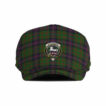Cochrane Family Crest Tartan Jeff Cap, Tartan Flat Cap