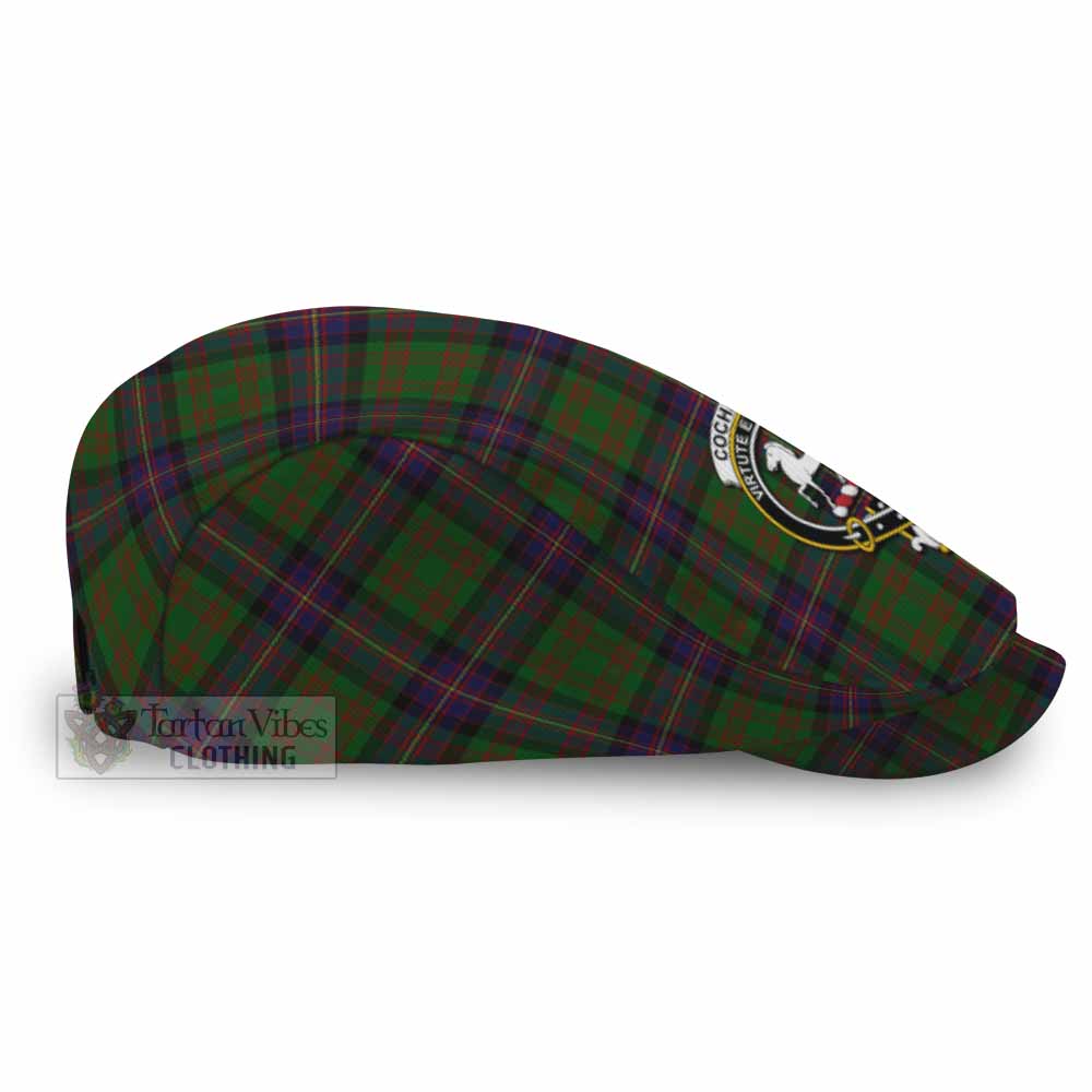 Cochrane Family Crest Tartan Jeff Cap, Tartan Flat Cap