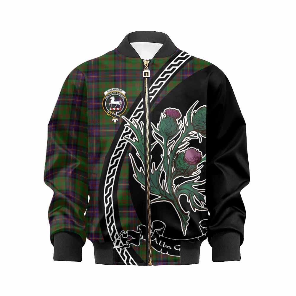 Cochrane Family Crest Tartan Kid Bomber Jacket Alba Thistle Inspired - Tartan Vibes Clothing