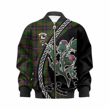 Cochrane Family Crest Tartan Kid Bomber Jacket Alba Thistle Inspired