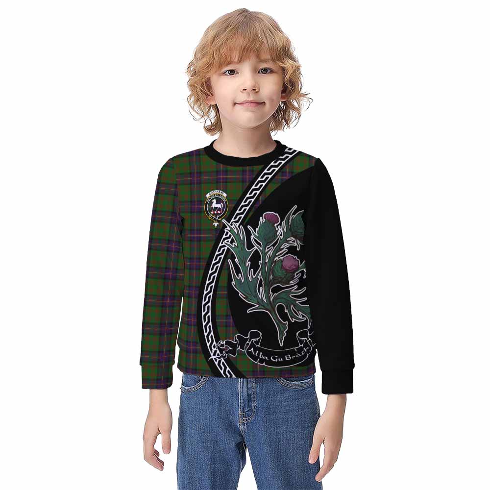 Cochrane Family Crest Tartan Kid Knitted Sweatshirt Alba Thistle Inspired - Tartan Vibes Clothing