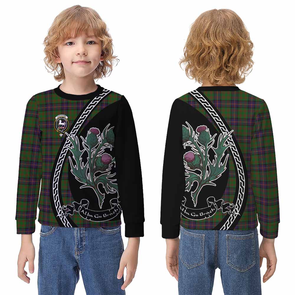 Cochrane Family Crest Tartan Kid Knitted Sweatshirt Alba Thistle Inspired - Tartan Vibes Clothing