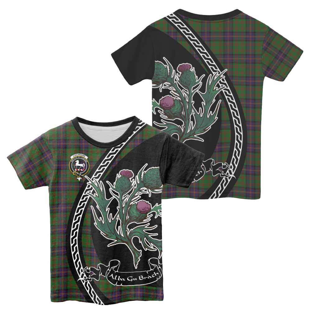 Cochrane Family Crest Tartan Kid T-shirt Alba Thistle Inspired - Tartan Vibes Clothing