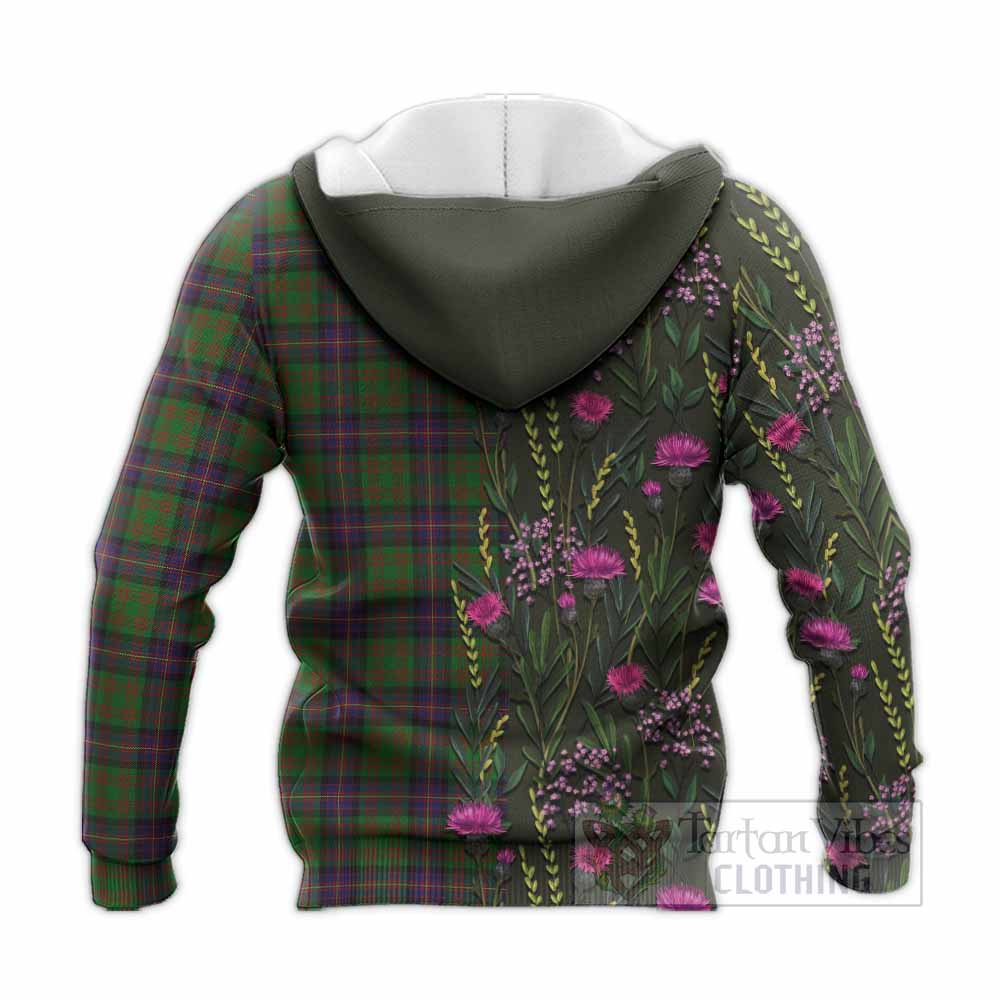 Cochrane Family Crest Tartan Knitted Hoodie Scottish Thistle Flower Pattern Half Style - Tartan Vibes Clothing