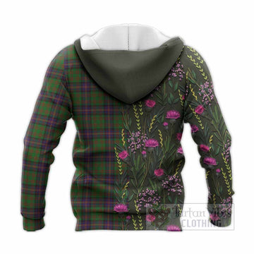 Cochrane Family Crest Tartan Knitted Hoodie Scottish Thistle Flower Pattern Half Style