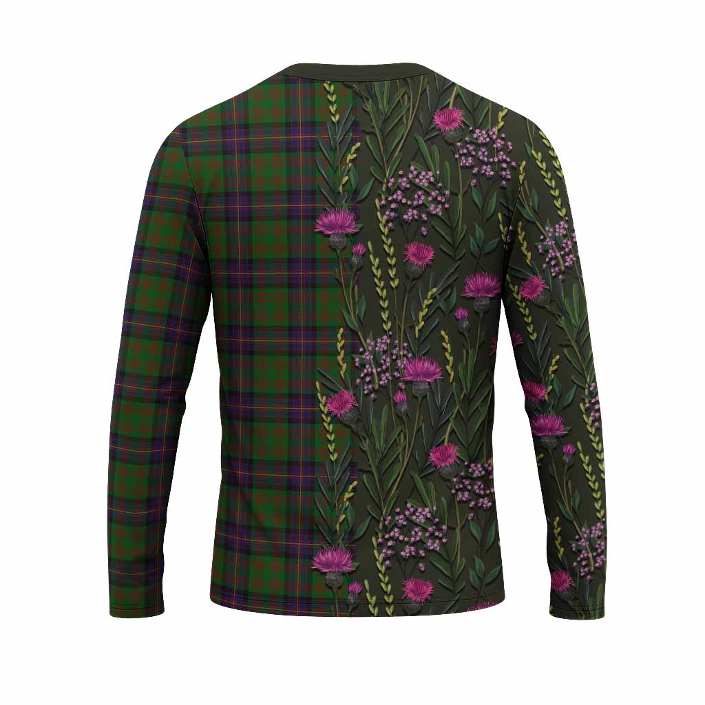 Cochrane Family Crest Tartan Long Sleeve T-Shirt Scottish Thistle Flower Pattern Half Style - Tartan Vibes Clothing