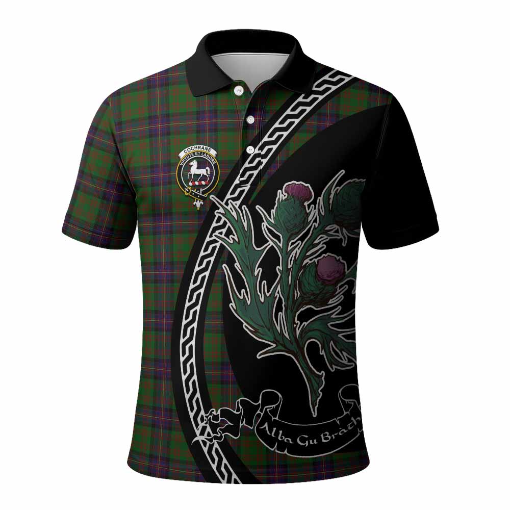 Cochrane Family Crest Tartan Polo Shirt Alba Thistle Inspired - Tartan Vibes Clothing