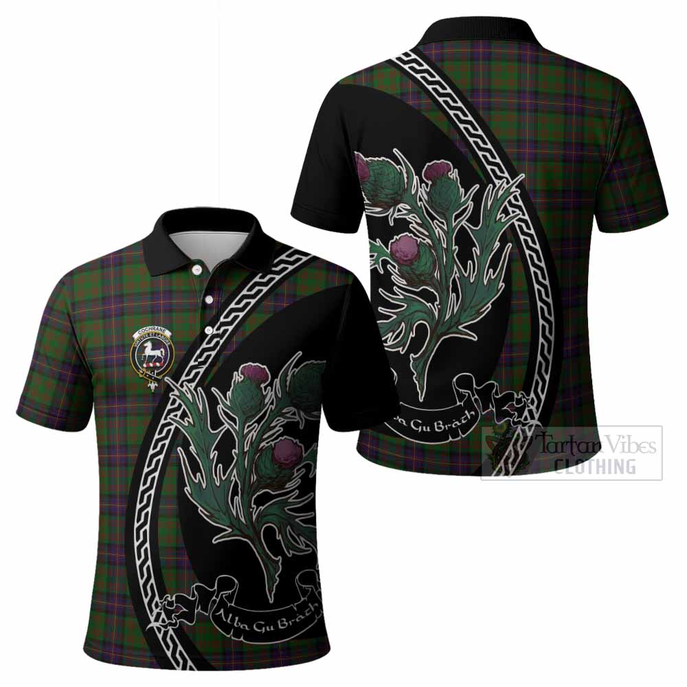 Cochrane Family Crest Tartan Polo Shirt Alba Thistle Inspired - Tartan Vibes Clothing