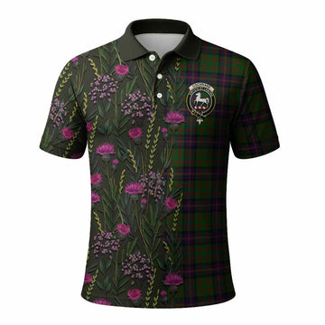 Cochrane Family Crest Tartan Polo Shirt Scottish Thistle Flower Pattern Half Style