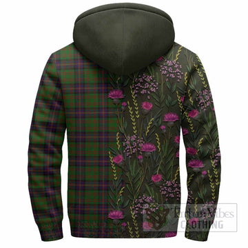 Cochrane Family Crest Tartan Sherpa Hoodie Scottish Thistle Flower Pattern Half Style