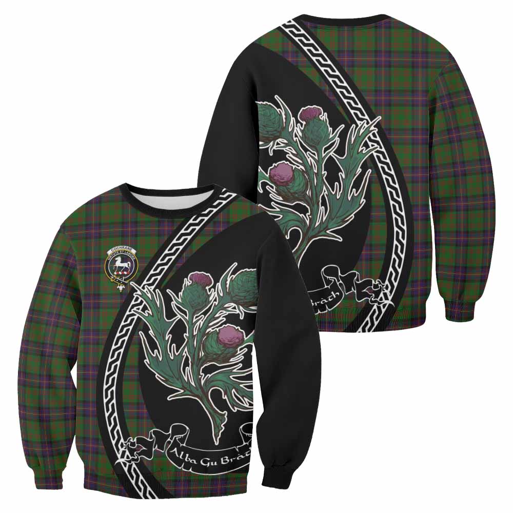 Cochrane Family Crest Tartan Sweatshirt Alba Thistle Inspired - Tartan Vibes Clothing