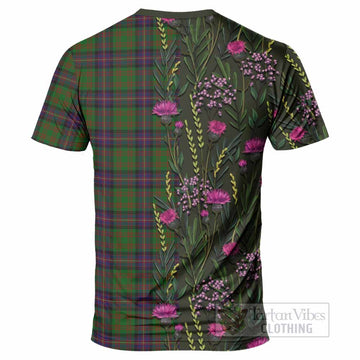 Cochrane Family Crest Tartan T-Shirt Scottish Thistle Flower Pattern Half Style