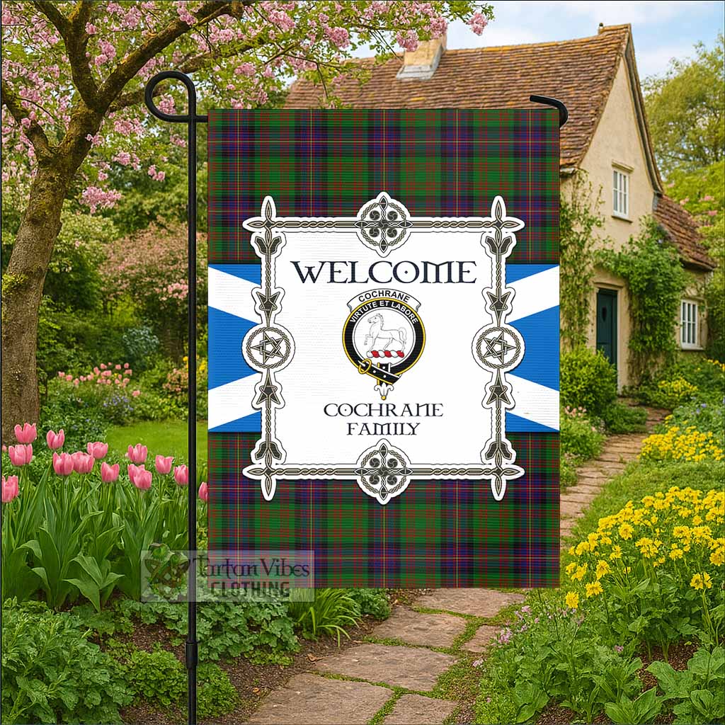 Cochrane Family Crest Tartan Welcome Garden Flag Saltire Harmony Style - Tartan Vibes Clothing