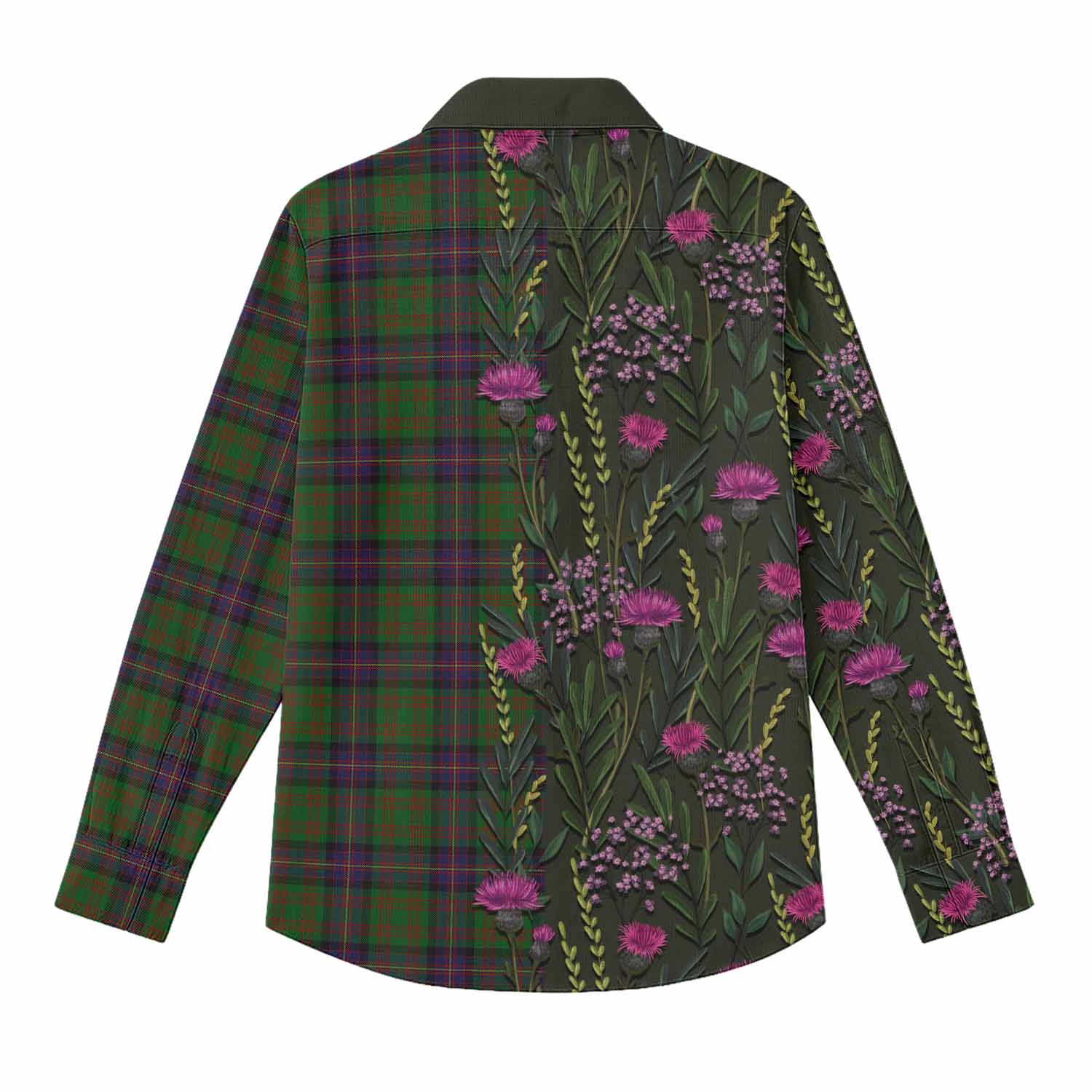 Cochrane Family Crest Tartan Women Casual Shirt Scottish Thistle Flower Pattern Half Style - Tartan Vibes Clothing