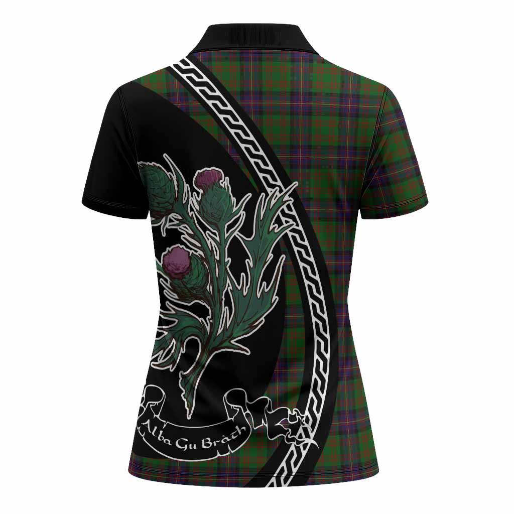 Cochrane Family Crest Tartan Women Polo Shirt Alba Thistle Inspired - Tartan Vibes Clothing