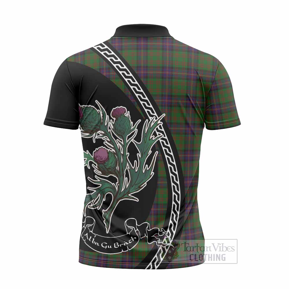 Cochrane Family Crest Tartan Zipper Polo Shirt Alba Thistle Inspired - Tartan Vibes Clothing