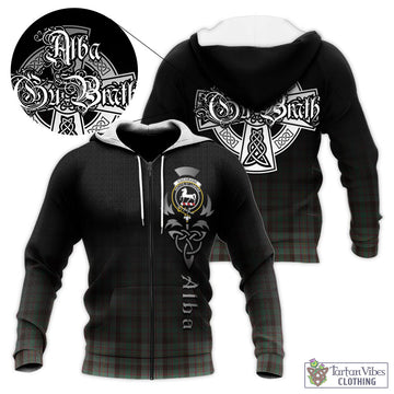 Cochrane Hunting Tartan Knitted Hoodie Featuring Alba Gu Brath Family Crest Celtic Inspired