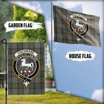 Cochrane Hunting Tartan Flag with Family Crest