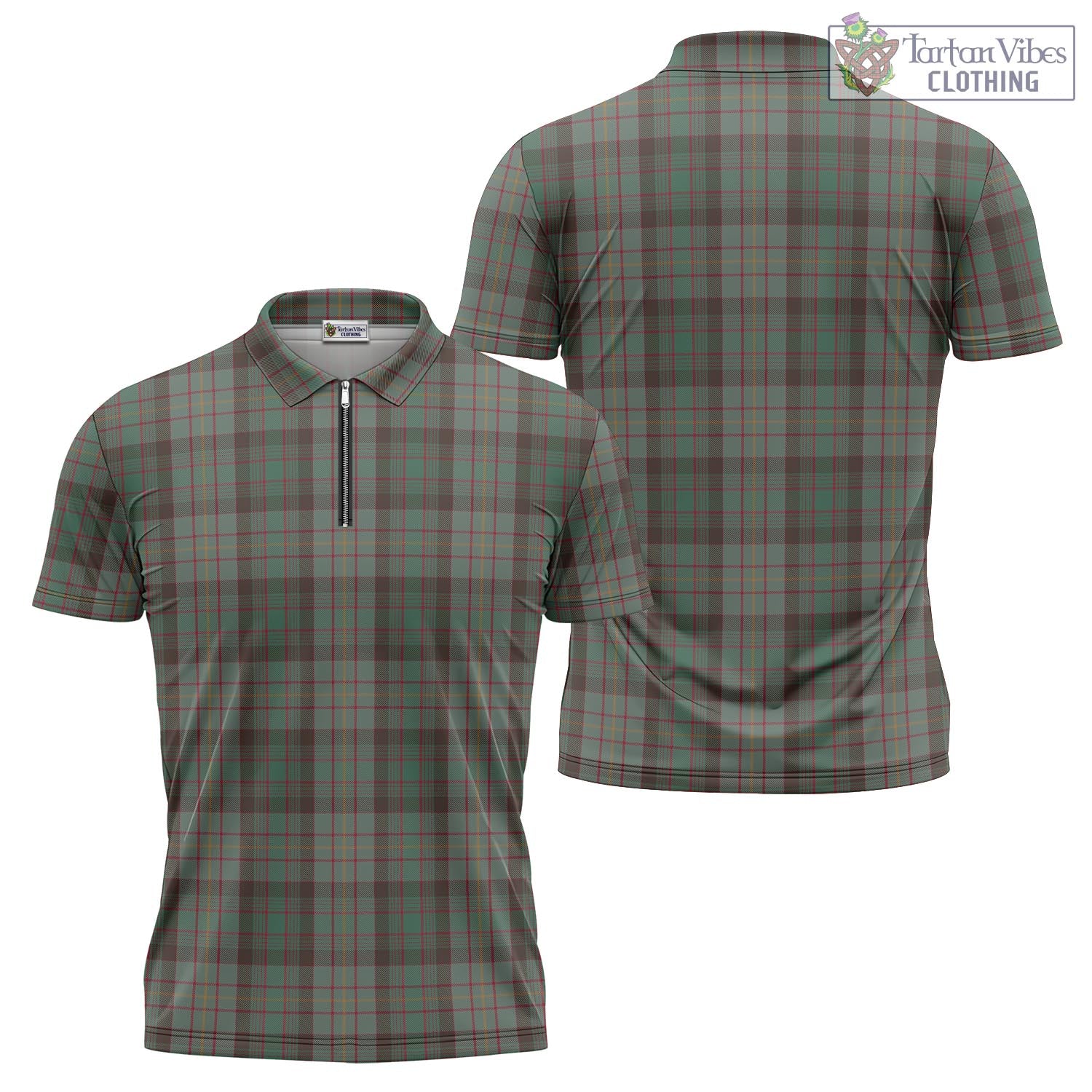 Tartan Vibes Clothing Cochrane Hunting Tartan Zipper Polo Shirt