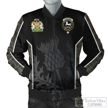 Cochrane Hunting Tartan Bomber Jacket with Family Crest and Scottish Thistle Vibes Sport Style