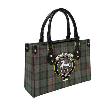 Cochrane Hunting Tartan Leather Bag with Family Crest